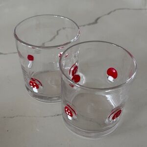 Mushroom Icon Glass Tumblers